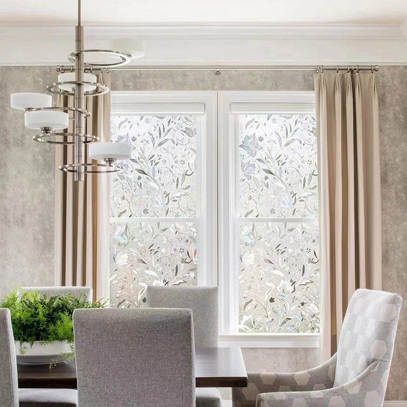 Tulip glass sticker bathroom window electrostatic film anti-peeping privacy film for toilet, translucent but not transparent, anti-peeping window film