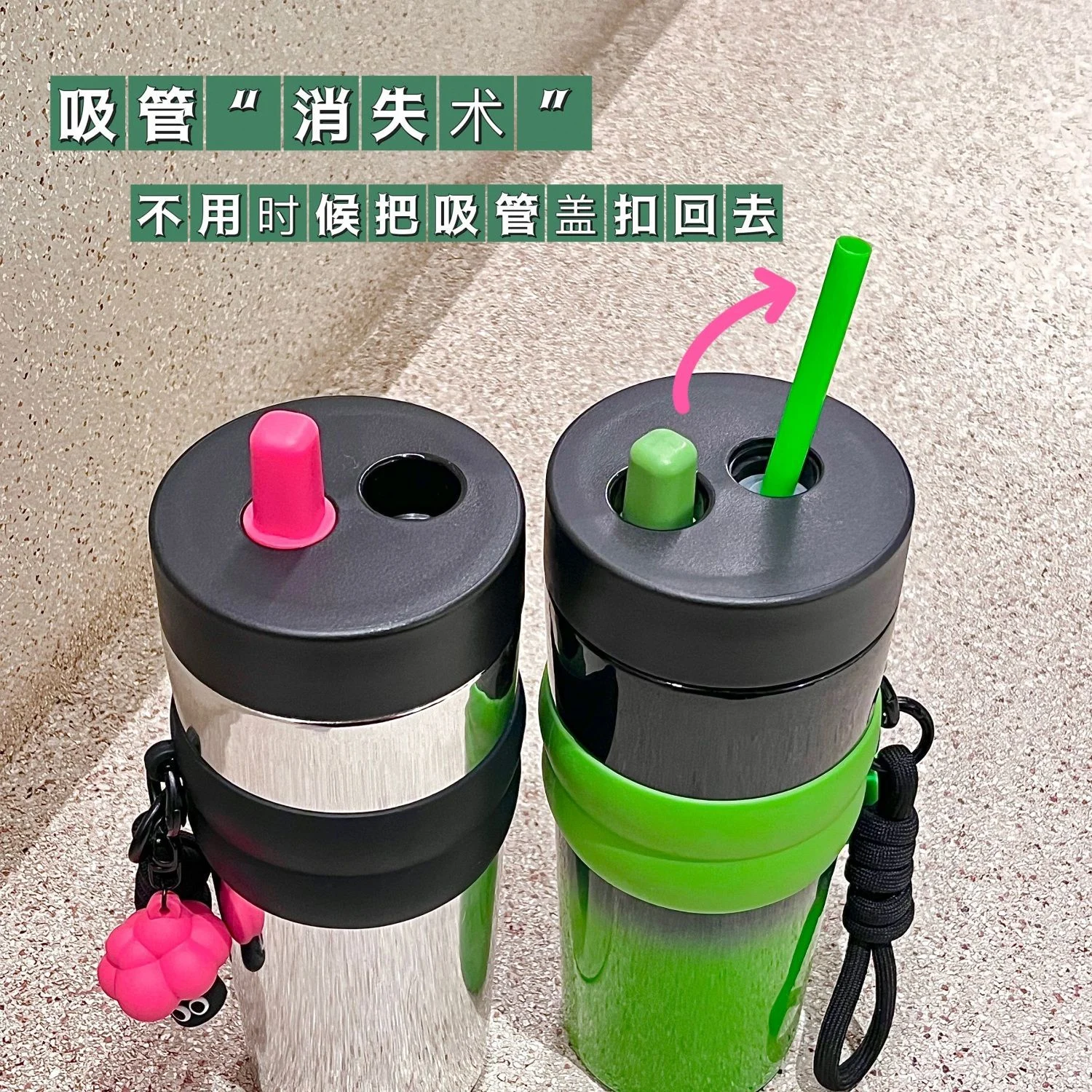 แก้วเก็บอุณหภูมิขนาดใหญ่สุดคุ้ม วัสดุสแตนเลส 316 แก้วกาแฟน้ำแข็งพร้อมหลอด แก้วน้ำพกพาความจุขนาดใหญ่ ดีไซน์สวยงาม