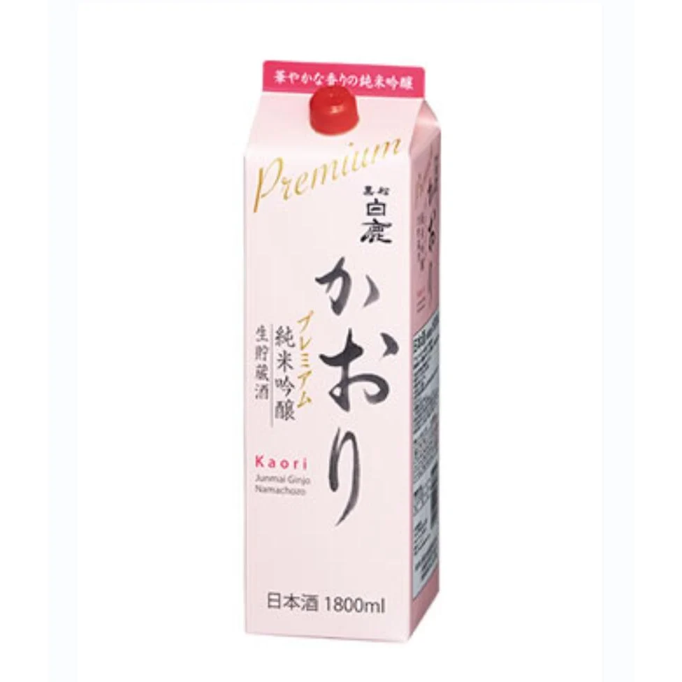 Sake Jepun Hyogo Kokuryu Hakushika Junmai Ginjo Nama Chozo Seishu Sake Fermentasi 1.8L Pek Kotak
