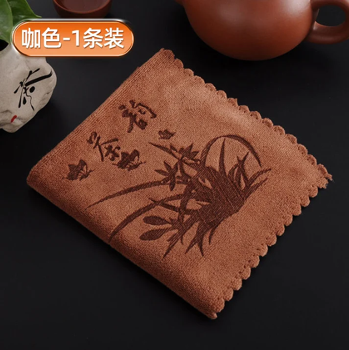 Tea towel absorbent thickened tea cloth teapot care towel tea set accessory tea table dishcloth mat lint-free thickened absorbent towel