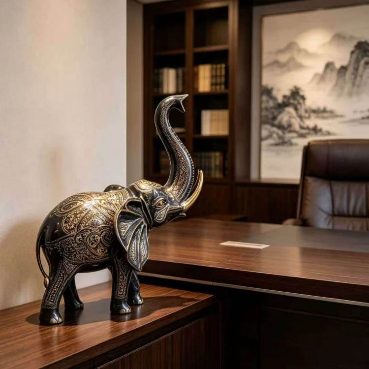Gajah tembaga tembaga Pakistan hiasan hadiah keberuntungan kraf hiasan rumah