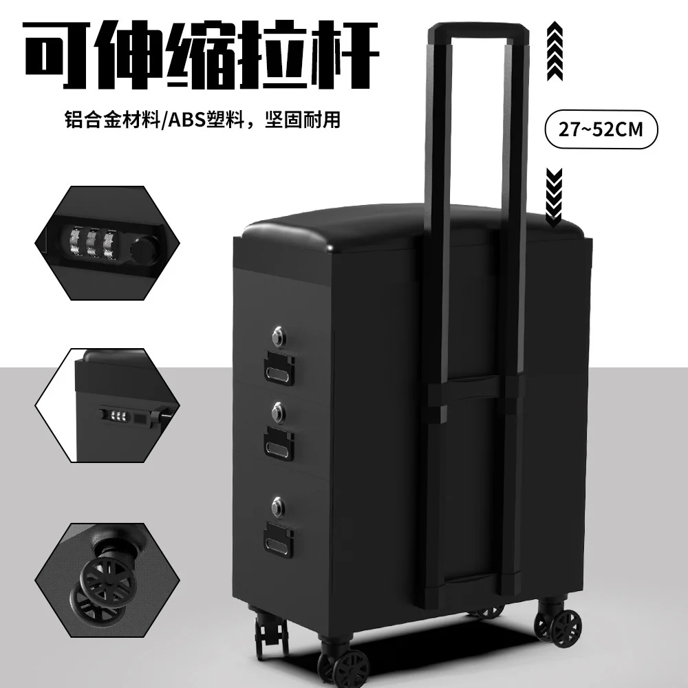 Hộp đựng dụng cụ xăm Hộp kéo dụng cụ xăm Vali xăm có thể thu gọn kèm giá đỡ tay cầm Hộp lưu trữ di động
