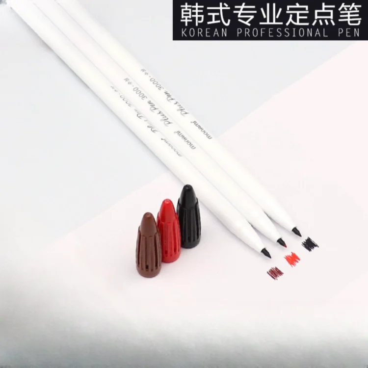 Alat solek separuh kekal penanda sulam kening bentuk kening pen penentu garis bibir kalis air kalis kebas pen penanda kulit barangan sulam kening
