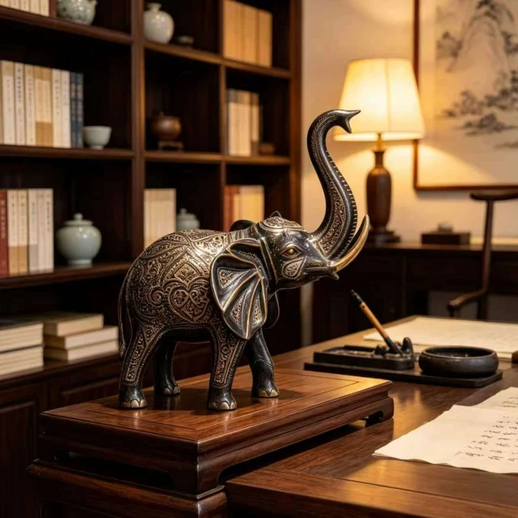 Gajah tembaga tembaga Pakistan hiasan hadiah keberuntungan kraf hiasan rumah