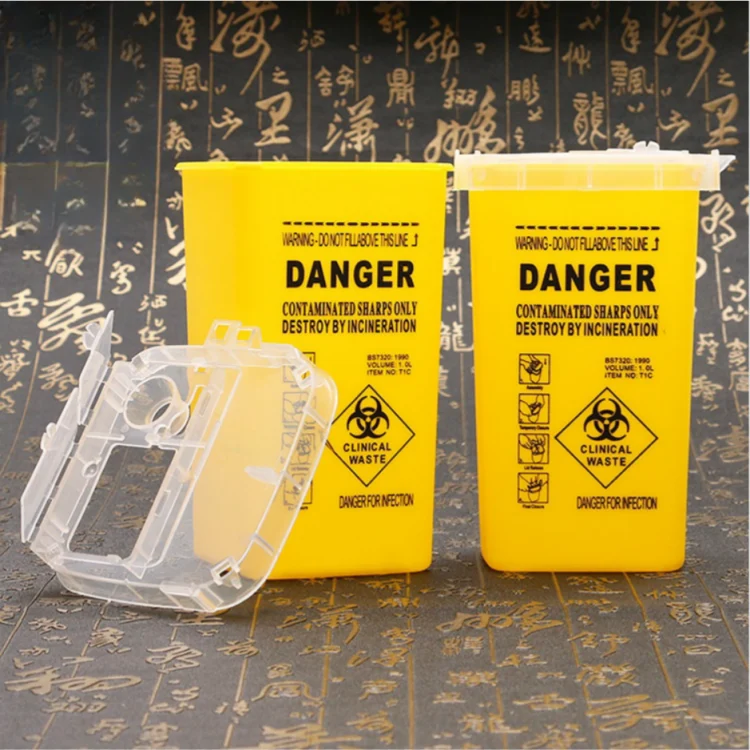 Discarded tattoo needle storage box, tattoo sharps collection bucket 1L, needle tip storage box, tattoo equipment