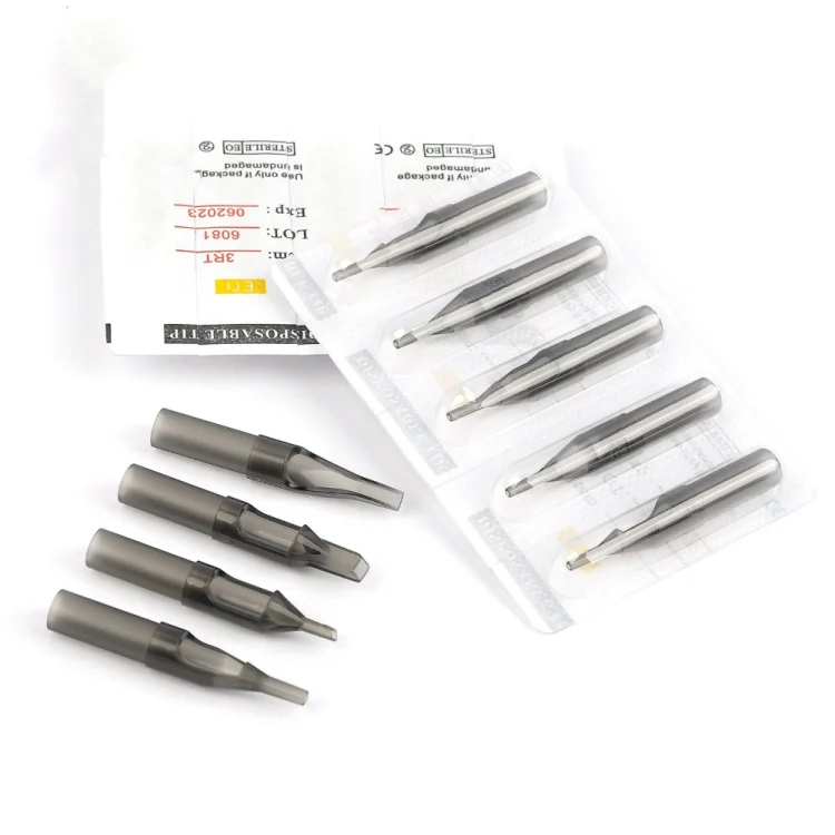 Gray transparent tattoo disposable needle tip, tattoo needle tip cap, tattoo supplies, tattoo equipment