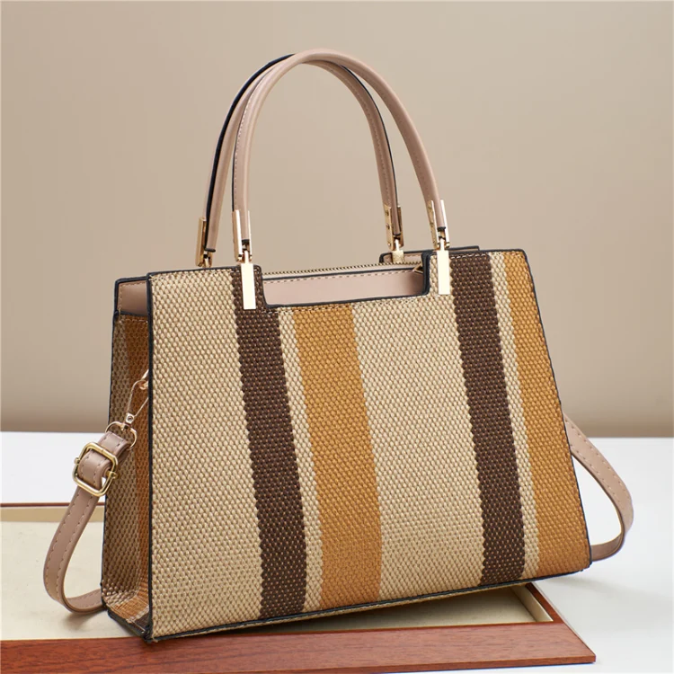 Striped handbag shoulder bag tote bag trendy women's bag 19594