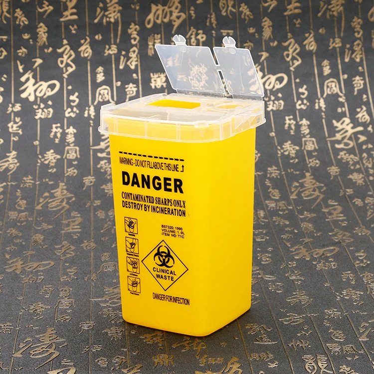 Discarded tattoo needle storage box, tattoo sharps collection bucket 1L, needle tip storage box, tattoo equipment