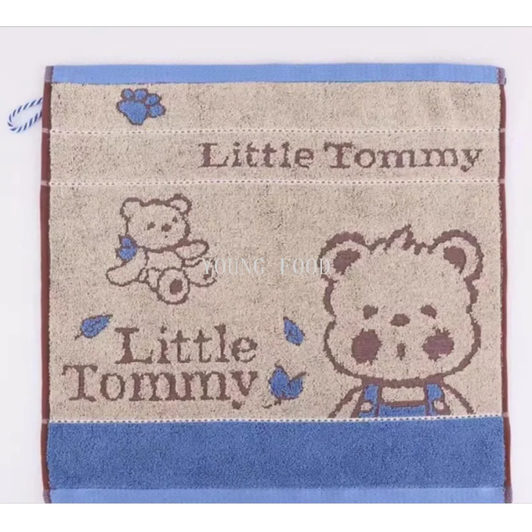 Saputangan kartun Tom kecil kapas tulen Korea untuk lelaki dan wanita, tuala tebal menyerap air untuk membasuh muka dan mengelap tangan